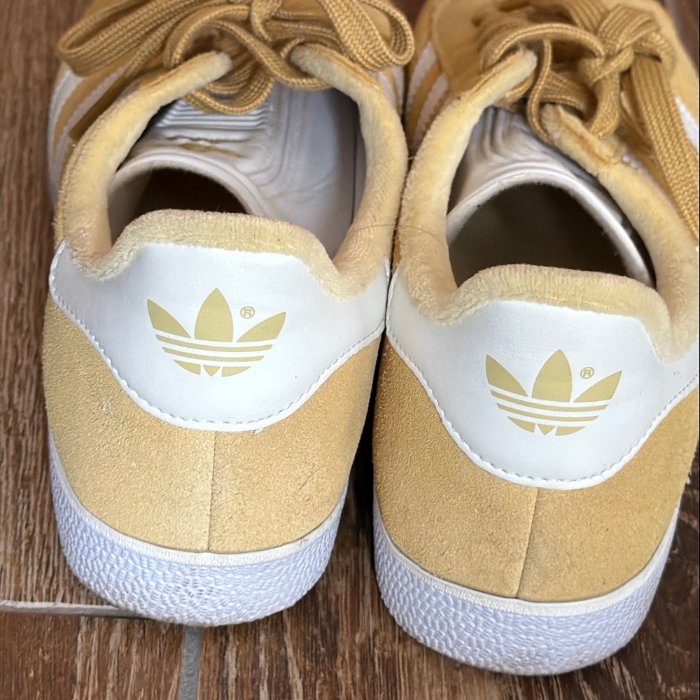adidas Gazelle Suede Sneakers in Yellow with White Stripes - Picture 3 of 3